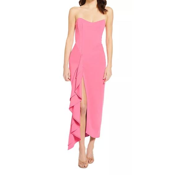 Katie May Dresses & Skirts - Katie May Rowan Strapless Ruffled Midi Dress X- Small